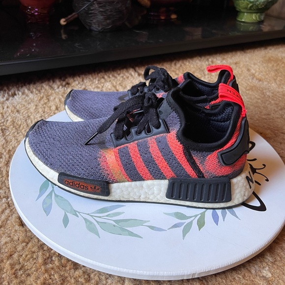 Adidas NMD R1 J Core Black Solar Red Orange Size 6 Sneakers. - Picture 14 of 17